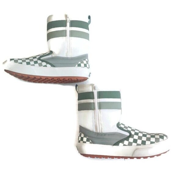 Vans Slip On Snowboot Mens Size 6 Womens 7.5 Vansguard Checks Seagrass Green - Picture 8 of 9